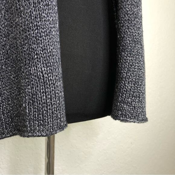 Eileen Fisher charcoal gray metallic open front crochet knit cardigan sweater XL - Picture 6 of 15